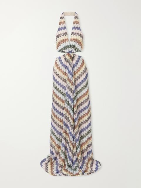 Missoni Striped Metallic Crochet Maxi Dress