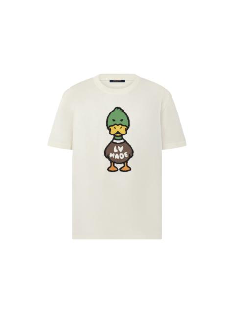 Louis Vuitton Louis Vuitton x Nigo Intarsia Jacquard Duck Short-Sleeved Crewneck Off White