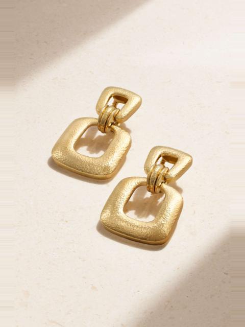 Retro Hoop 18-karat gold clip earrings