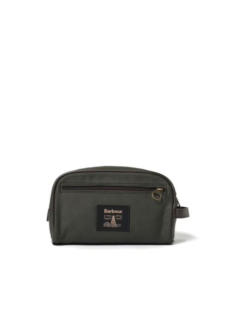 Barbour zip logo washed bag