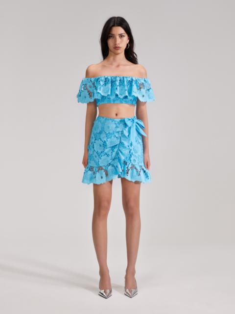 self-portrait Blue Lace Top