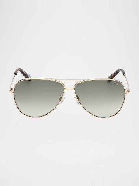 PUCCI Metal Aviator Sunglasses