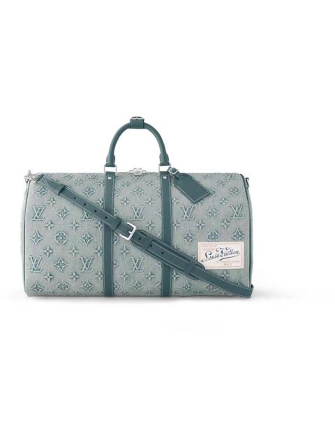 Louis Vuitton Louis Vuitton Keepall Bandouliere 50 Monogram Washed Denim coated canvas