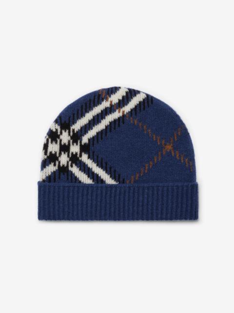 Burberry Check Cashmere Blend Beanie