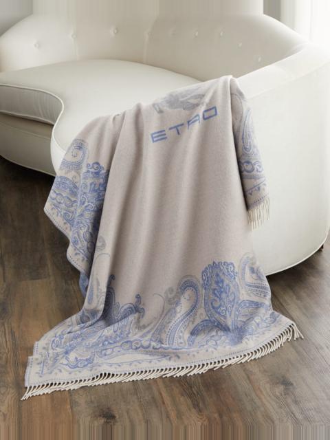 Etro Lagos Wool Fringed Throw Blanket