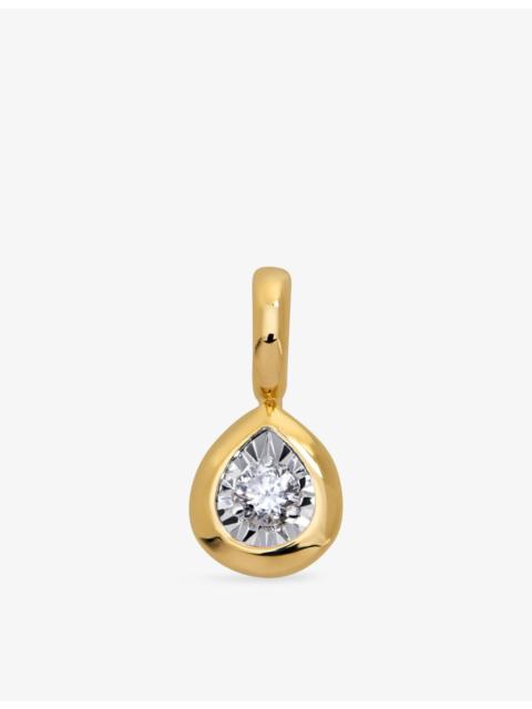 MONICA VINADER Pear Solitaire 18ct Yellow Gold Vermeil And 0.06ct Lab Grown Diamond Pendant