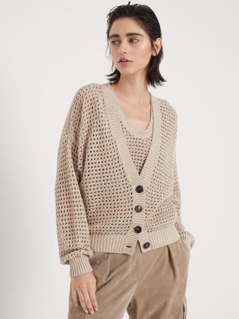 Brunello Cucinelli Cotton dazzling net cardigan