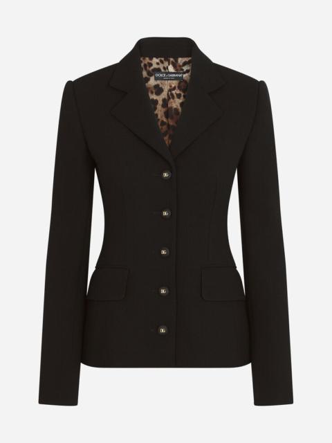 Dolce & Gabbana Single-breasted wool crepe Dolce jacket with DG buttons