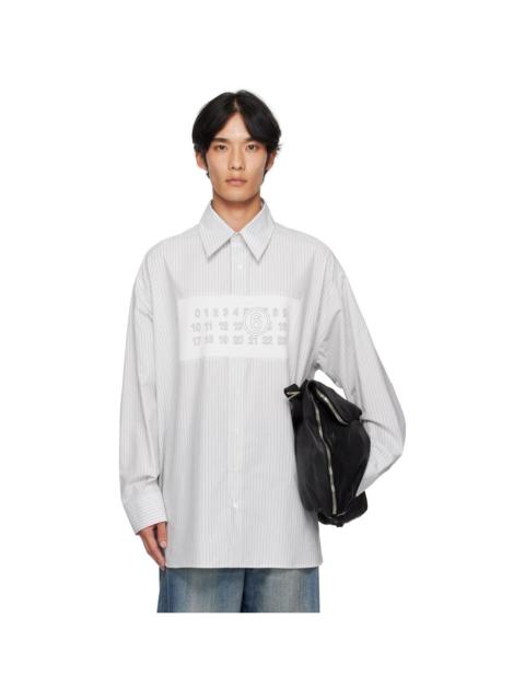 MM6 Maison Margiela White Striped Long Sleeve Shirt