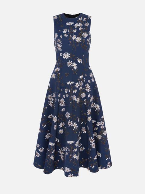 EMILIA WICKSTEAD Mara Dress in Midnight Magnolia Taffeta Faille
