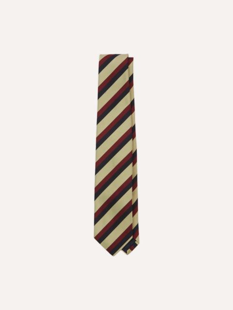 Drake's Navy, Red and Buff Stripe Mogador Silk Tipped Tie