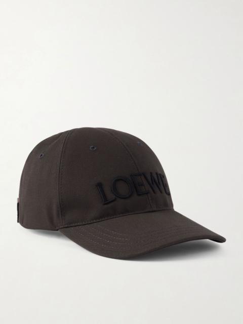 Loewe + Louis Wain Futurist Cat Leather-Trimmed Appliquéd Embroidered Cotton-Canvas Baseball Cap Brown