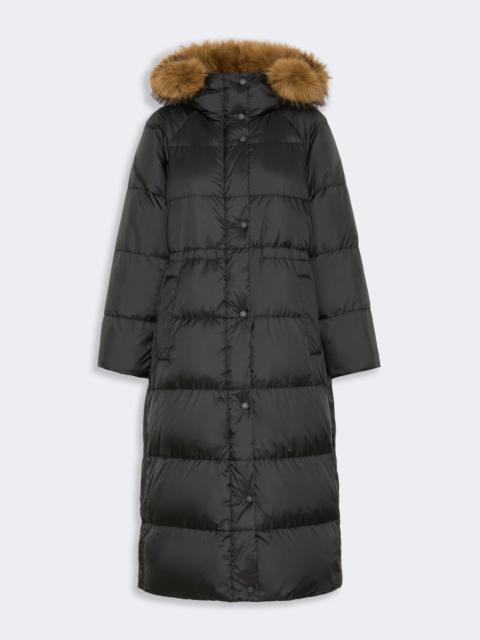 WEEKEND Max Mara NOVAK Long reversible down jacket in water-repellent plain-weave fabric - BLACK