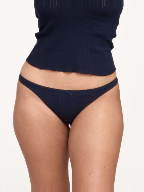 Cou Cou The Thong: Navy Pointelle