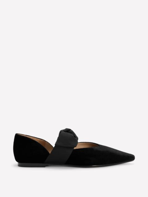 BODEN Bow Two Part Flats-Black