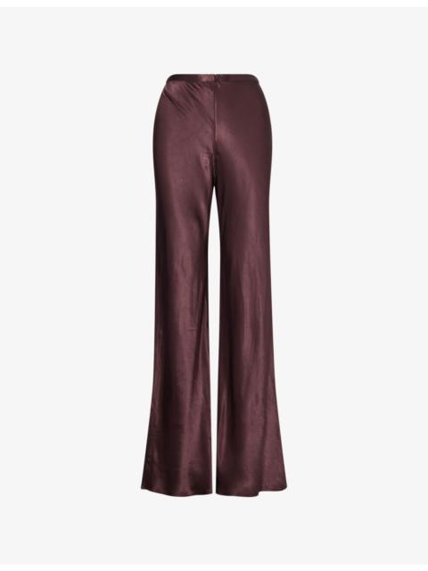 SHONA JOY La Lune Wide-Leg Satin Trousers
