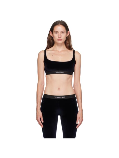 TOM FORD Navy Jacquard-Logo Bra