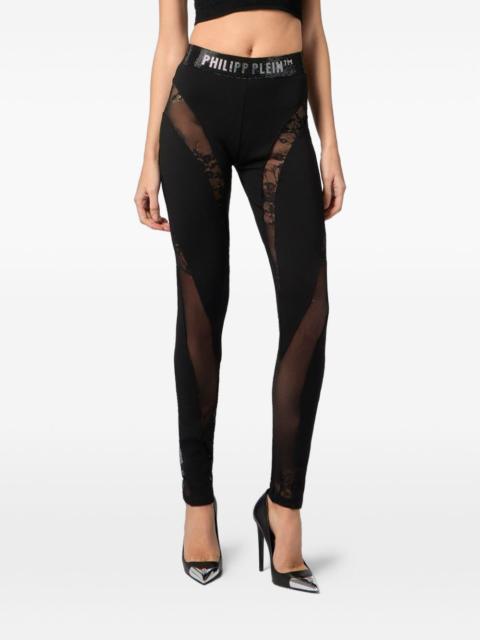 PHILIPP PLEIN rhinestones lace leggings