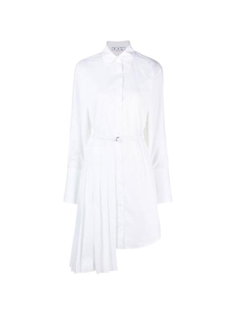 Off-White asymmetric pleated shirt dress