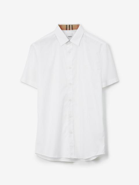 Burberry Short-sleeve Monogram Motif Stretch Cotton Shirt
