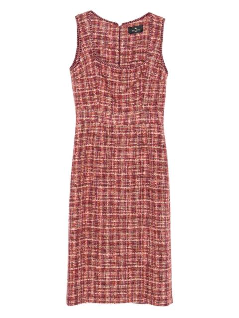 Etro tweed sleeveless midi day dress