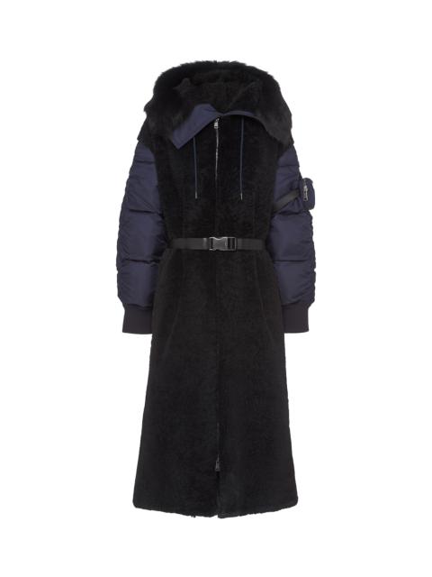Prada Shearling and Re-Nylon coat