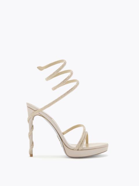 RENE CAOVILLA MARGOT CHAMPAGNE PLATFORM SANDAL 120