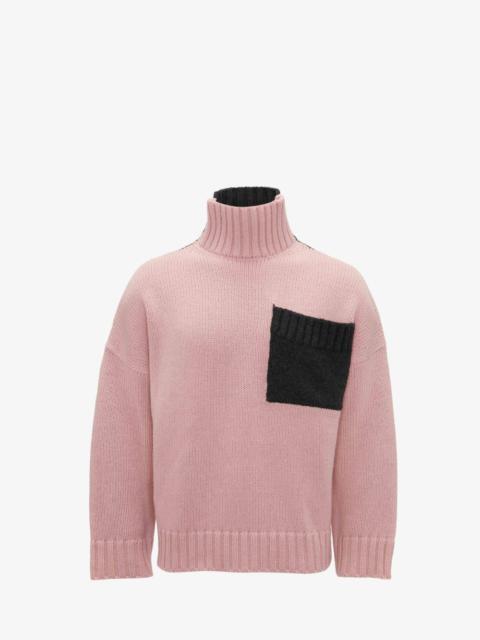 PATCH POCKET TURTLENECK JUMPER