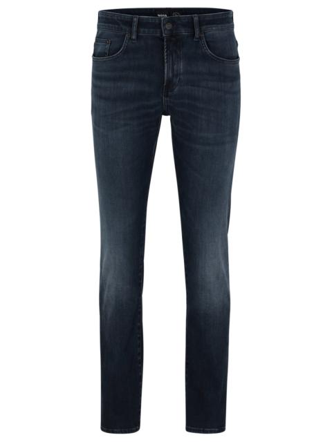 BOSS SLIM-FIT JEANS IN BLUE KNITTED DENIM