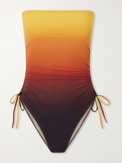Lido Sessantadue Strapless Ruched Dégradé Swimsuit