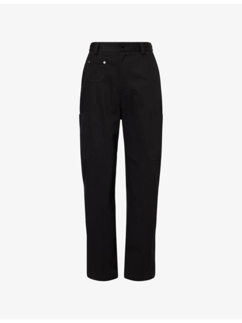 Givenchy Logo-Embroidered Relaxed-Fit Cotton Cargo Trousers