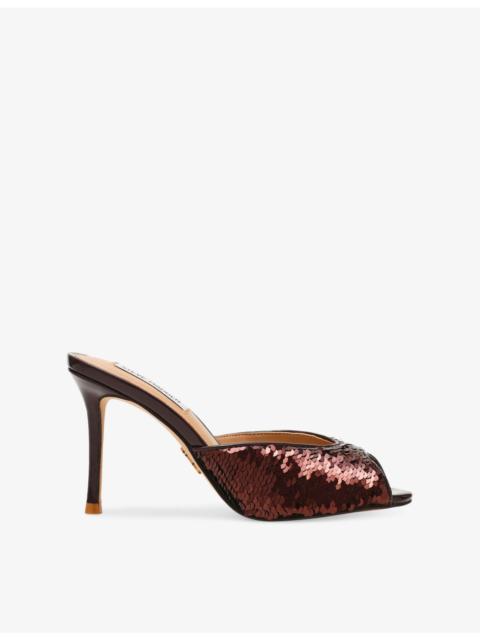 STEVE MADDEN Rollout Faux-Leather Heeled Mules