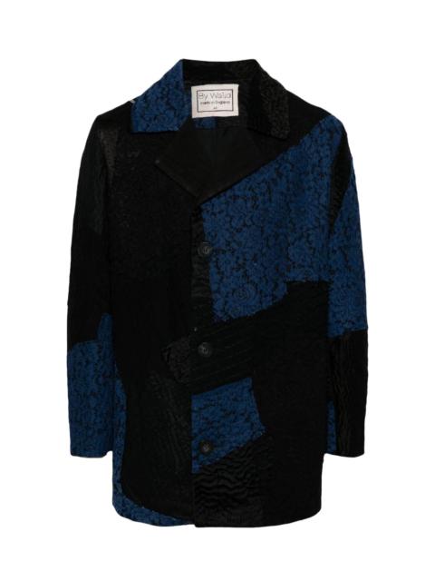 By Walid COLOUR-BLOCK SINGLE-BREASTED COAT