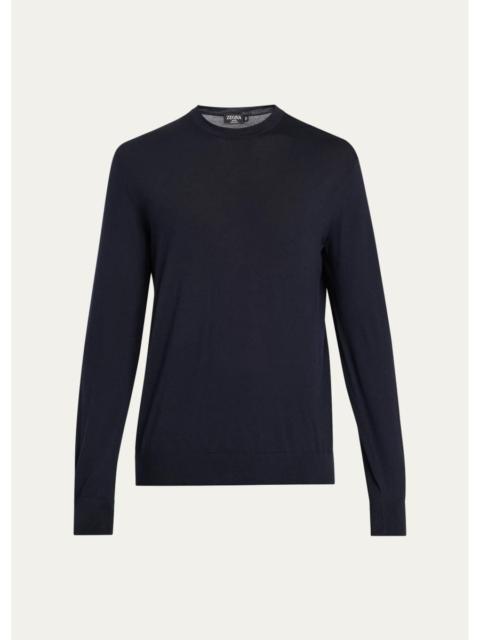 ZEGNA Men's Trofeo 15mil15 Wool Crewneck Sweater