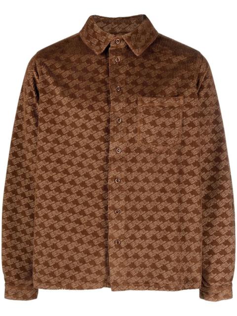 ERL all-over logo print corduroy shirt