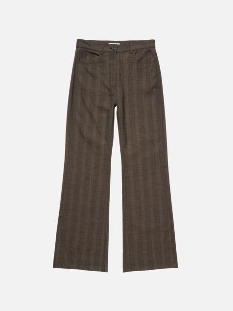 Acne Studios Tailored Wool Check Trousers - Brown/black
