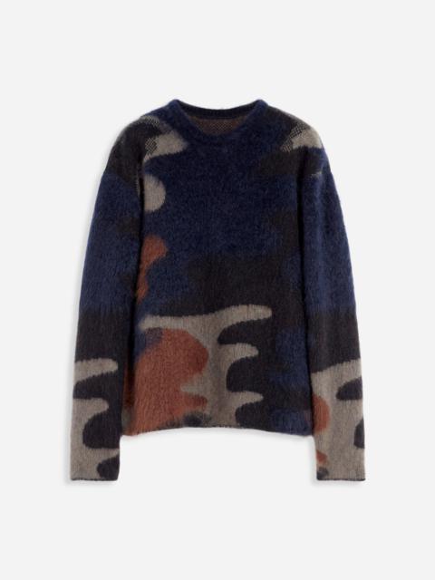 Lanvin ROUND NECK CAMOUFLAGE KNIT SWEATER