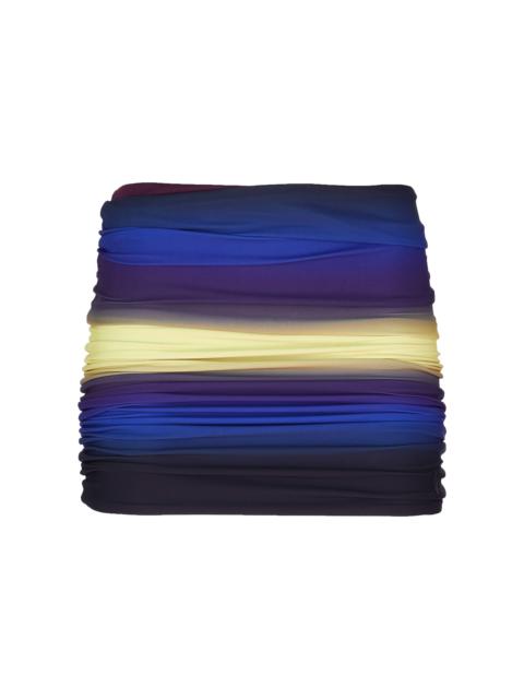 THE ATTICO BLUE, BLACK AND LIGHT YELLOW MINI SKIRT