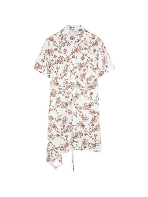 Ports 1961 asymmetric floral midi dress