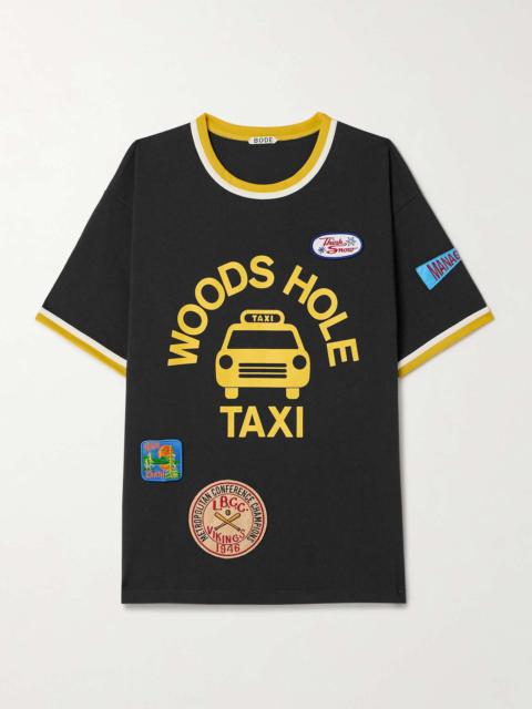 BODE Discount Taxi appliquéd cotton-jersey T-shirt