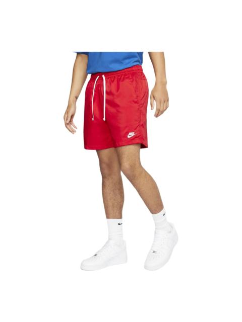 Nike Nike Retro Woven Short Small Logo Drawstring Sports Shorts Red AR2382-657