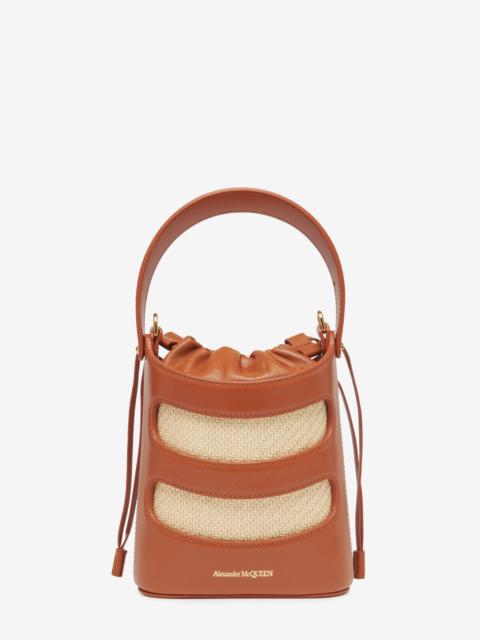 Alexander McQueen Women's The Rise Mini Bucket in Tan/natural