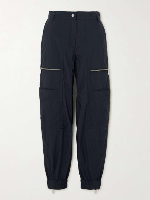 Embroidered shell tapered pants