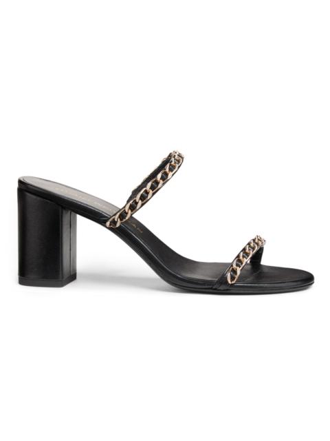 Stuart Weitzman Women's Soluxe 75MM Chain-Strap Leather Sandals - Black