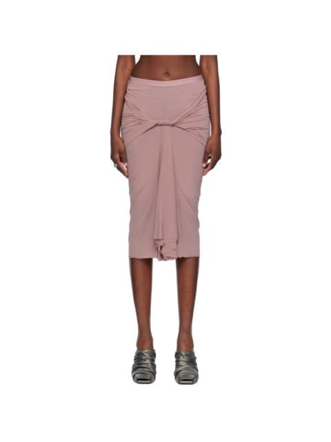 Rick Owens Pink Draped Midi Skirt