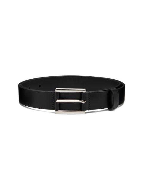 TOM FORD Black Vacchetta Leather Detail Buckle Belt