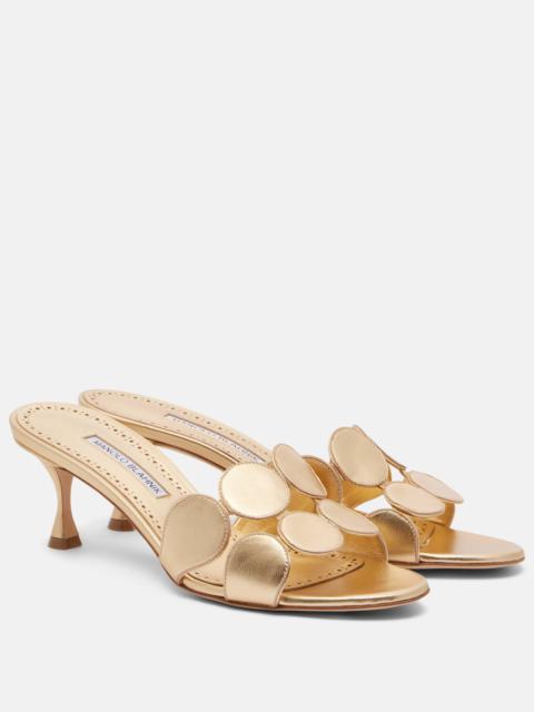 Manolo Blahnik Haribalmu 50 leather mules