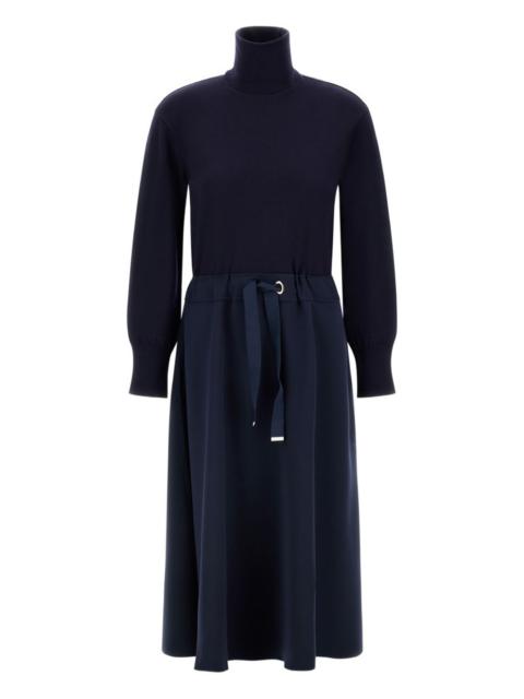 Herno turtleneck drawstring-waist midi dress