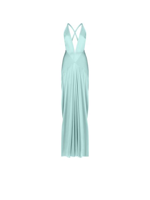 TOM FORD HALTERNECK DEEP V-NECK EVENING DRESS WITH SIDE SLITS