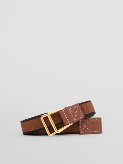 Burberry Exaggerated Check and Leather Belt